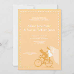 Invitación a la boda de pareja de bicicletas amari