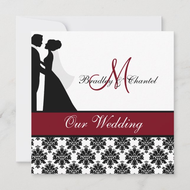 Invitación a la boda de pareja de Boda Cranberry (Anverso)