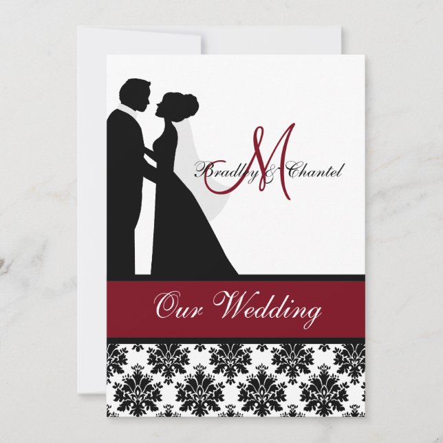 Invitación a la boda de pareja de Boda Cranberry (Anverso)