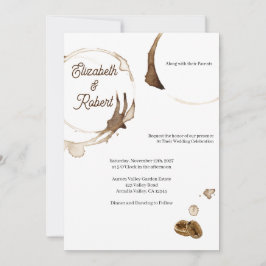 Invitación a la boda de pareja de café