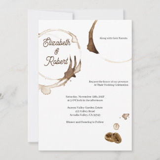 Invitación a la boda de pareja de café