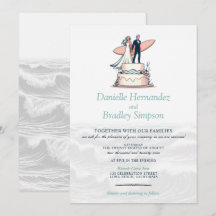 Invitación a la boda de pareja de Surf