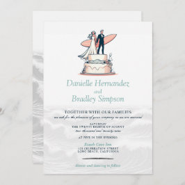 Invitación a la boda de pareja de Surf