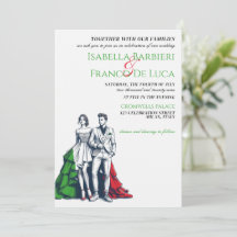 Invitación a la boda de pareja en Italia