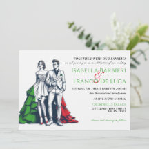 Invitación a la boda de pareja en Italia