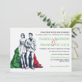 Invitación a la boda de pareja en Italia