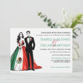 Invitación a la boda de pareja en México