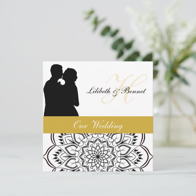 Invitación a la boda de pareja posh (Anverso de pie)