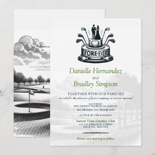Invitación a la boda de parejas de golf