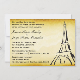 Invitación a la boda de París de la época