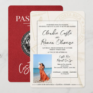 Invitación a la boda de Pasaporte de Costa Rica