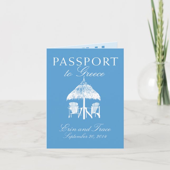 Invitación a la boda de pasaporte de Grecia (Anverso)