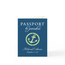 Invitación a la boda de pasaportes de crucero
