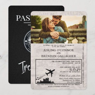 Invitación a la boda de pasaportes de Irlanda del 