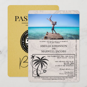 Invitación a la boda de pasaportes de las Bahamas 