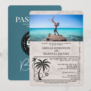 Invitación a la boda de pasaportes de las Bahamas