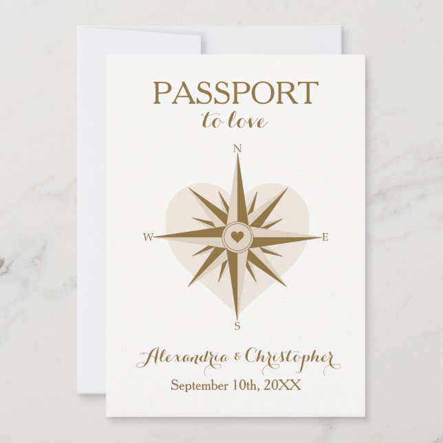 Invitación a la boda de Passport - Tema de viaje d (Reverso)
