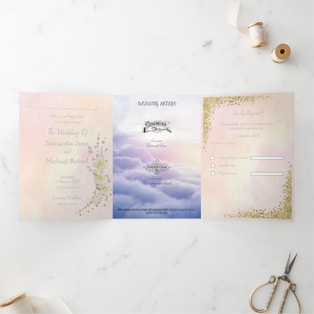 Invitación a la boda de Pastel Dreamy (Interior)