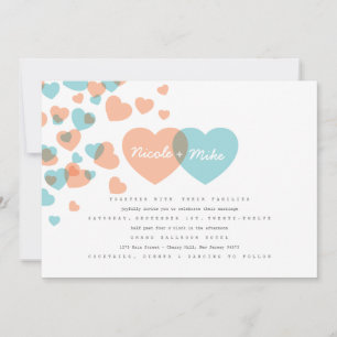 Invitación a la boda de Pastel Hearts