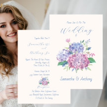 Invitación a la boda de Pastel Hydrangea Flowers