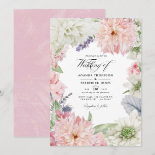 Invitación a la boda de Pastel Rubor Pink Dahlia