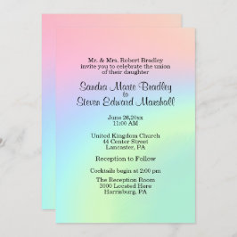Invitación a la boda de Pastel Swirl con recepción