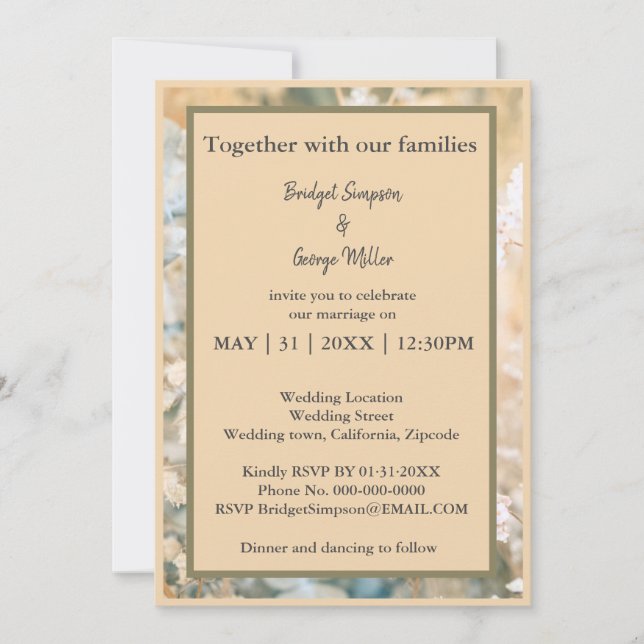 Invitación a la boda de Pastel Wildflower Meadow (Anverso)