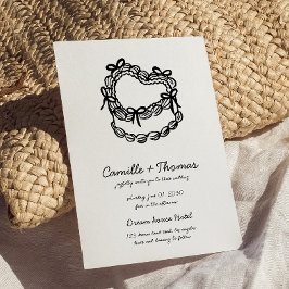 Invitación a la boda de pasteles dibujada a mano