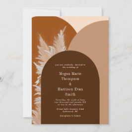 Invitación a la boda de pasto oscuro y arcos