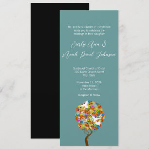 Invitación a la boda de patchwork Flower Tree y Be