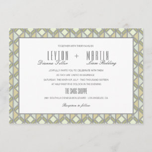 Invitación a la boda de patrones de mosaico modern