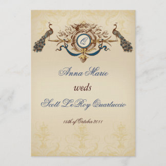 Invitación a la boda de pavo real