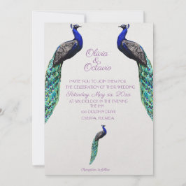Invitación a la boda de pavo real