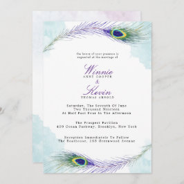 Invitación a la boda de pavo real