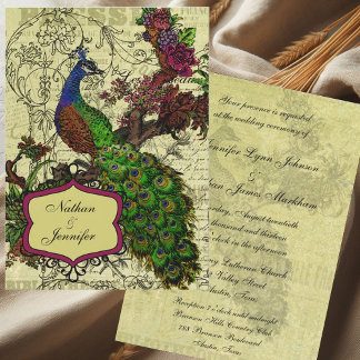 Invitación a la boda de pavo real