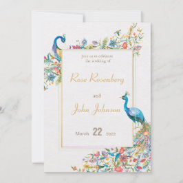 Invitación a la boda de pavo real