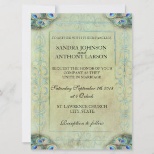 Invitación a la boda de pavo real
