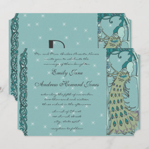 Invitación a la boda de pavo real