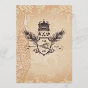 Invitación a la boda de pavo real 1.0