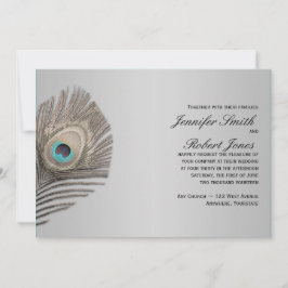 Invitación a la boda de pavo real con elegancia pl