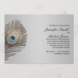 Invitación a la boda de pavo real con elegancia pl