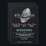 Invitación a la boda de pavo real de Chalkboard<br><div class="desc">Invitaciones de casamiento de pavo real de Chalkboard. También hay productos de coincidencia disponibles.</div>