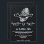 Invitación a la boda de pavo real de Chalkboard<br><div class="desc">Invitaciones de casamiento de pavo real de Chalkboard. También hay productos de coincidencia disponibles.</div>