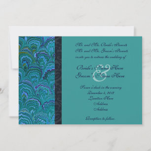 Invitación a la boda de Peacock Aqua