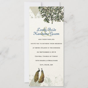 Invitación a la boda de Peacock Chevron