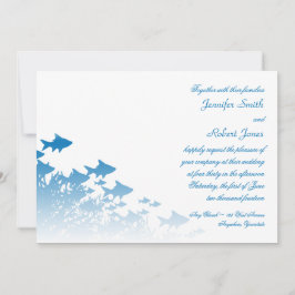 Invitación a la boda de peces azules y corales