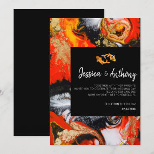 Invitación a la boda de peces de Koi