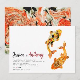 Invitación a la boda de peces Koi
