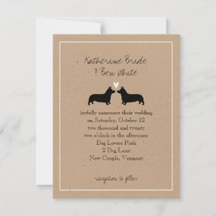 Invitación a la boda de Pembroke Welsh Corgis