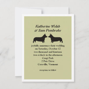 Invitación a la boda de Pembroke Welsh Corgis